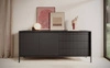 Komoda z szufladami Sesti 187 cm czarna funkcjonalna i pojemna komoda o wyjątkowym designie idealna do salonu sypialni lub przedpokoju