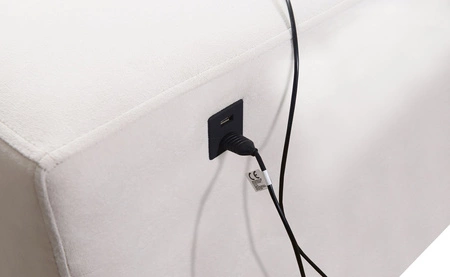 Narożnik z funkcją spania Kelly Sleek IX czarny lewostronny elegancki narożnik z wygodnymi podłokietnikami i regulowanymi zagłówkami