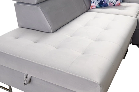 Narożnik z funkcją spania Hampton IX bordowy lewostronny stylowy i nowoczesny design narożnika idealny mebel do każdej aranżacji