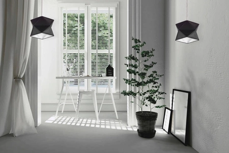 Lampa wisząca Quasar 20 cm biała / różowa designerska lampa sufitowa do salonu z bawełnianym abażurem i metalową podstawą