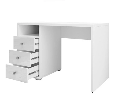 Biurko z szufladami Iris 120 cm białe stylowe oraz funkcjonalne do gabinetu biura lub pokoju młodzieżowego
