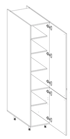 Zestaw mebli kuchennych narożny Verdi 250x280 cm meble do kuchni odporne na wilgoć parę wodną i uszkodzenia czarne metalowe uchwyty