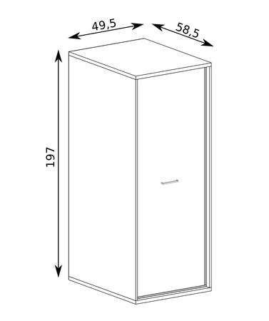 Szafa Mediolan 49 cm hikora elegancki design szafy wzbogacony o stylowe czarne dodatki idealna szafa do przedpokoju lub garderoby