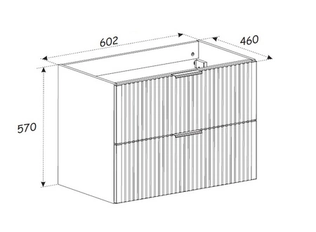 Szafka pod umywalkę Bella 60 cm beżowa klasyczny design szafki z szufladami elegancka frezowana ramka na frontach uchwyt krawędziowy