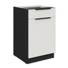 Szafka kuchenna stojąca z szufladą i półką Corato Bl 50 D 1F 1S BB fronty szafki kuchennej wykończone w technologii anti fingerprint