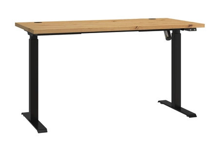 Biurko z regulacją wysokości Makana dąb artisan uniwersalny i funkcjonalny mebel z blatem 28 mm do biura gabinetu lub pokoju młodzieżowego