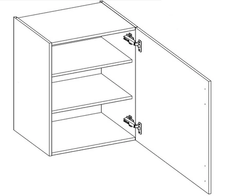 Szafka kuchenna wisząca Chevron 50 G-72 1F front z ozdobnym dekorem jodełki szafka odporna na działanie wilgoci i uszkodzenia