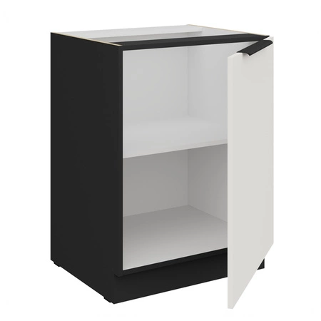 Zestaw mebli kuchennych Corato Bl 390 cm stylowe szafki kuchenne z frontami wykonanymi w technologii anti fingerprint metalowe uchwyty