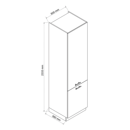 Słupek kuchenny Zova D60 SŁ/2333 biały wysoka szafka do kuchni odporna na działanie wilgoci i uszkodzenia stylowe frezowane uchwyty