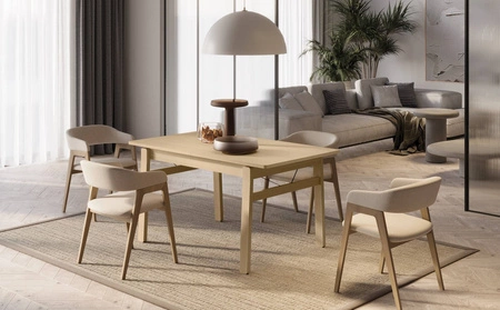 Stół rozkładany Plot 85x149-269 cm dąb jasny estetyczny i praktyczny stół do jadalni uniwersalny styl dopasuje się do każdego wnętrza