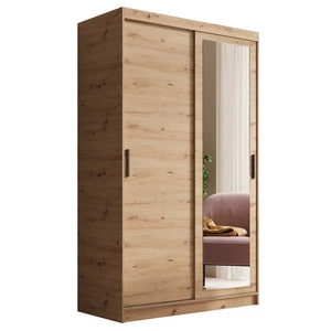 Szafa przesuwna z lustrem Hailey 120 cm dąb artisan prosta forma i minimalistyczny wygląd szafa idealnie wpasuje się do każdego wnętrza