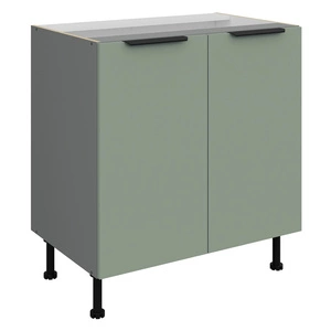 Szafka kuchenna stojąca z półką Treviso Ant 80 D 2F BB szafka odporna na uszkodzenia wykończenie frontów w technologii anti fingerprint