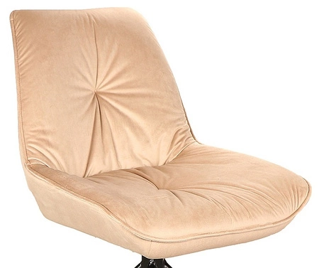 Krzesło tapicerowane Boogie I 45x53 cm beżowe stylowe krzesło obrotowe z metalowymi nogami krzesło glamour