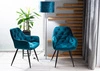 Krzesło tapicerowane Cherry 43x45 cm turkusowe nowoczesne oraz funkcjonalne krzesło kubełkowe z metalowymi nogami 