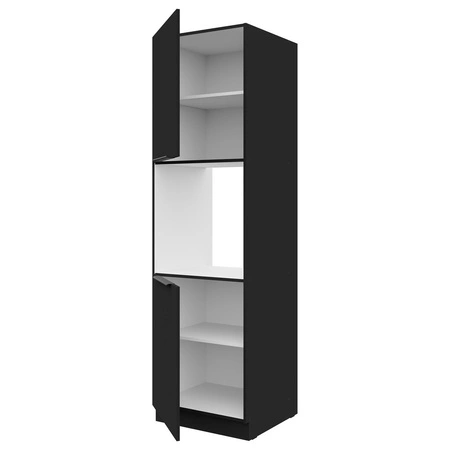 Zestaw mebli kuchennych Black 260 cm metalowe uchwyty krawędziowe szafki doskonale prezentują się w nowoczesnych wnętrzach