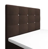 Łóżko kontynentalne Kansas 120x200 brązowe w nowoczesnym skandynawskim stylu z tapicerowanym zagłówkiem oraz zanóżkiem