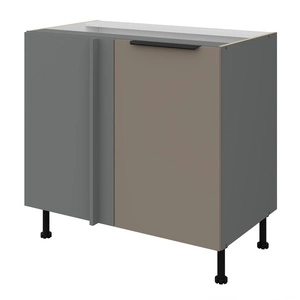 Szafka kuchenna narożna dostawiana Fiuggi Ant 105 ND 1F BB lewa fronty szafki kuchennej wykończone w technologii anti fingerprint