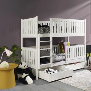 Łóżko piętrowe Martynka 2 osobowe 90x190 cm głębokie szuflady wysuwane na kółkach zajmuje przestrzeń łóżka pojedynczego