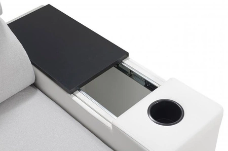 Narożnik z funkcją spania Provo butelkowa zieleń / biały lewostronny narożnik z pojemnikiem na pościel i funkcjonalną dostawką