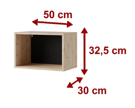 Półka Apulia 50 cm dąb artisan atrakcyjna pod względem wizualnym oraz funkcjonalnym prosta bryła wpisująca się w każde wnętrze