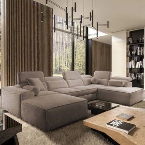 Narożnik z funkcją spania Viano VI jasny brąz lewostronny designerski narożnik do nowoczesnych aranżacji dwa pojemniki na pościel