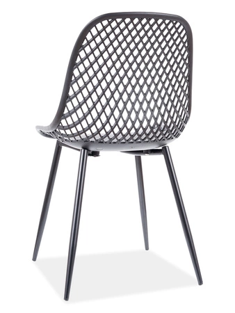 Krzesło ogrodowe Corral I 44x46 cm czarne nowoczesne oraz funkcjonalne krzesło ażurowe z metalowymi nogami