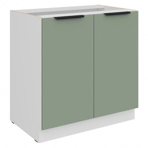 Szafka kuchenna stojąca z półką Treviso Wh 80 D 2F BB szafka odporna na uszkodzenia wykończenie frontów w technologii anti fingerprint