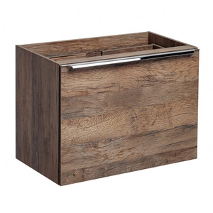 Szafka pod umywalkę nablatową Santa Fe 60 cm dąb vintage oryginalna kolorystyka podkreślona chromowanym uchwytem krawędziowym