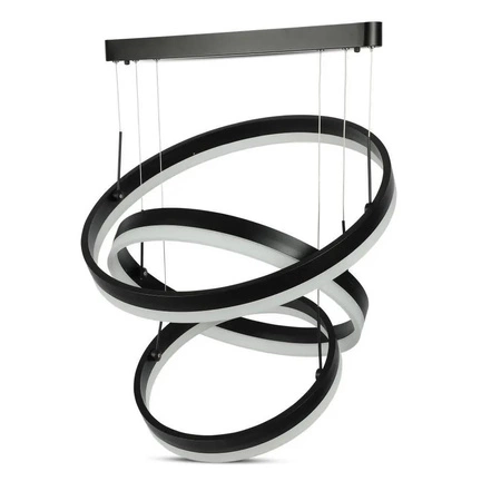 Lampa wisząca Ring czarna 82W 3000K efektowna lampa sufitowa do wnętrz w stylu nowoczesnym oraz glamour funkcja ściemniania światła