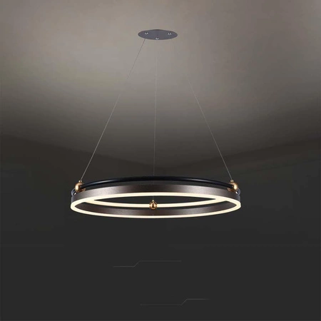 Lampa wisząca Copper 63 cm brązowa 30W 3000K oryginalna estetyka lampy z wbudowanymi diodami LED lampa wzbogacona złotymi dodatkami