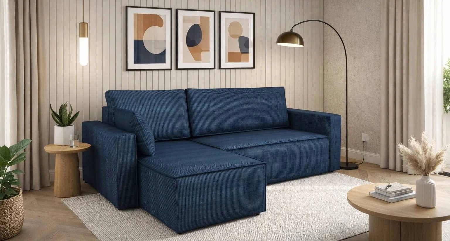 Narożnik z funkcją spania Rebenes Narożniki do salonu Nowoczesne narożniki rozkładane do pokoju dziennego