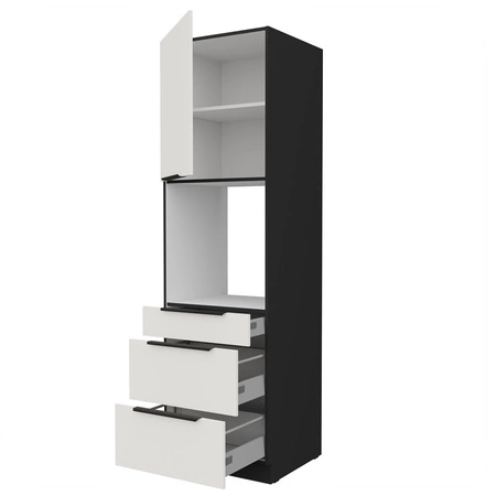 Słupek kuchenny Corato Bl 60 DPS-210 3S 1F szafka z szufladami do zabudowy piekarnika fronty wykonane w technologii anti fingerprint