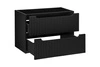 Szafka pod umywalkę Nova 80 cm czarna designerska szafka z ryflowanymi frontami i frezowanymi uchwytami pojemne szuflady