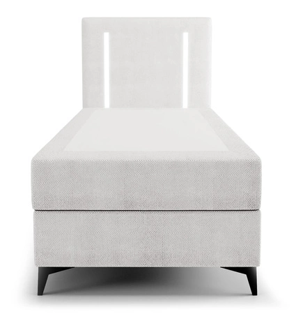 Łóżko kontynentalne Norco 90x200 szary popiel stylowe łóżko z pojemnikiem oświetlenie umieszczone w zagłówku nadaje wyjątkowości