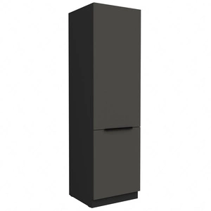 Słupek kuchenny Aversa Bl 60 LO-210 2F szafka do zabudowy lodówki fronty wykonane w technologii anti fingerprint uchwyty krawędziowe