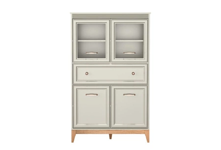 Witryna Windsor 92 cm beżowy / dąb wyjątkowa witryna do jadalni lub salonu doskonale sprawdzi się we wnętrzach w stylu klasycznym