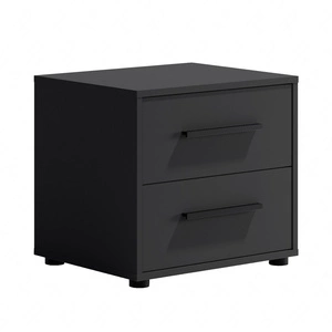 Szafka nocna Maxione czarna elegancka szafka z szufladami do sypialni funkcjonalny mebel w ponadczasowym designie