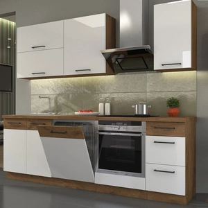 Zestaw mebli kuchennych Vento 240 cm szafki doskonale prezentują się we wnętrzach klasycznych oraz nowoczesnych