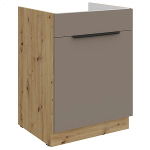 Szafka kuchenna pod zlewozmywak z szufladą Fiuggi Ar 60 ZL 1S BB fronty szafki kuchennej wykończone w technologii anti fingerprint