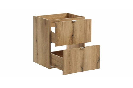 Szafka pod umywalkę Nova 50 cm dąb coast evoke elegancka minimalistyczna stylistyka szafka do łazienki z pojemnymi szufladami