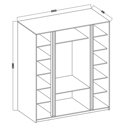 Szafa Kastano 200 cm dąb evoke / czarny stylowy design metalowe uchwyty krawędziowe idealna szafa do sypialni pojemne szuflady