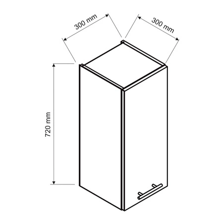 Szafka kuchenna wisząca Zova W30 biały / jasny szary szafka do kuchni odporna na działanie wilgoci i uszkodzenia frezowany uchwyt