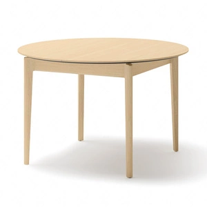 Stół okrągły rozkładany Plot 120 cm dąb jasny funkcjonalny stół do jadalni doskonale dopasuje się do wnętrz w stylu skandynawskim