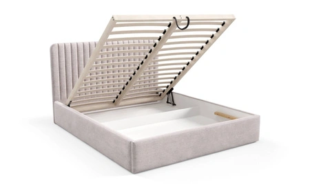 Łóżko tapicerowane Faro 140x200 brązowe wygodne łóżko do sypialni designerskie wezgłowie o subtelnie zaokrąglonym kształcie