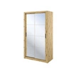 Szafa przesuwna z lustrem Arti 120 cm dąb artisan pojemna szafa do przedpokoju drzwi szafy wykończone lustrami w ciekawej konfiguracji