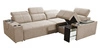 Narożnik z funkcją spania Tesalia II beżowy prawostronny komfortowy narożnik do salonu z przesuwanym oparciem pojemnik na pościel