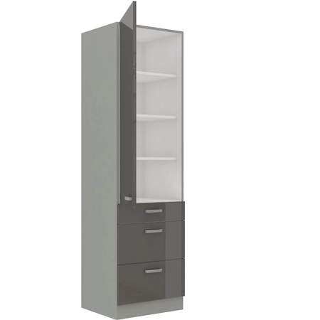 Słupek kuchenny Grey 60 DKS-210 3S 1F szafka z szufladami odporna na parę wodną wysoką temperaturę i rozlane ciecze