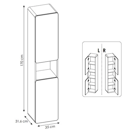 Zestaw mebli łazienkowych Aruba dąb craft złoty stylowe meble do łazienki o ciekawym zaoblonym kształcie frezowane uchwyty