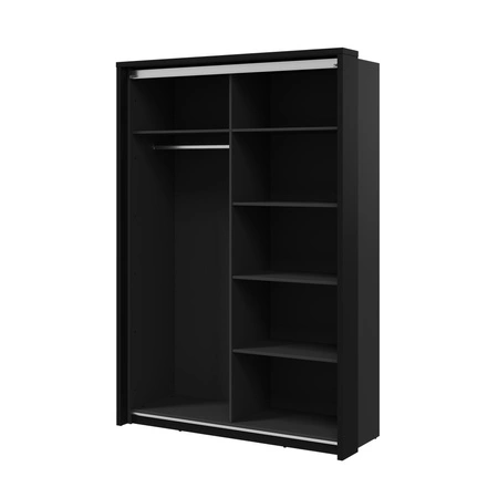 Szafa przesuwna z lustrem Arti 160 cm czarny / dąb artisan stylowy design klasyczna forma idealna szafa do sypialni lub przedpokoju