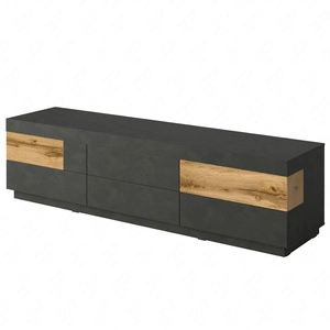 Szafka RTV Silke 206 cm matera / dąb wotan nowoczesny design szafki pod telewizor bezuchwytowy system push to open